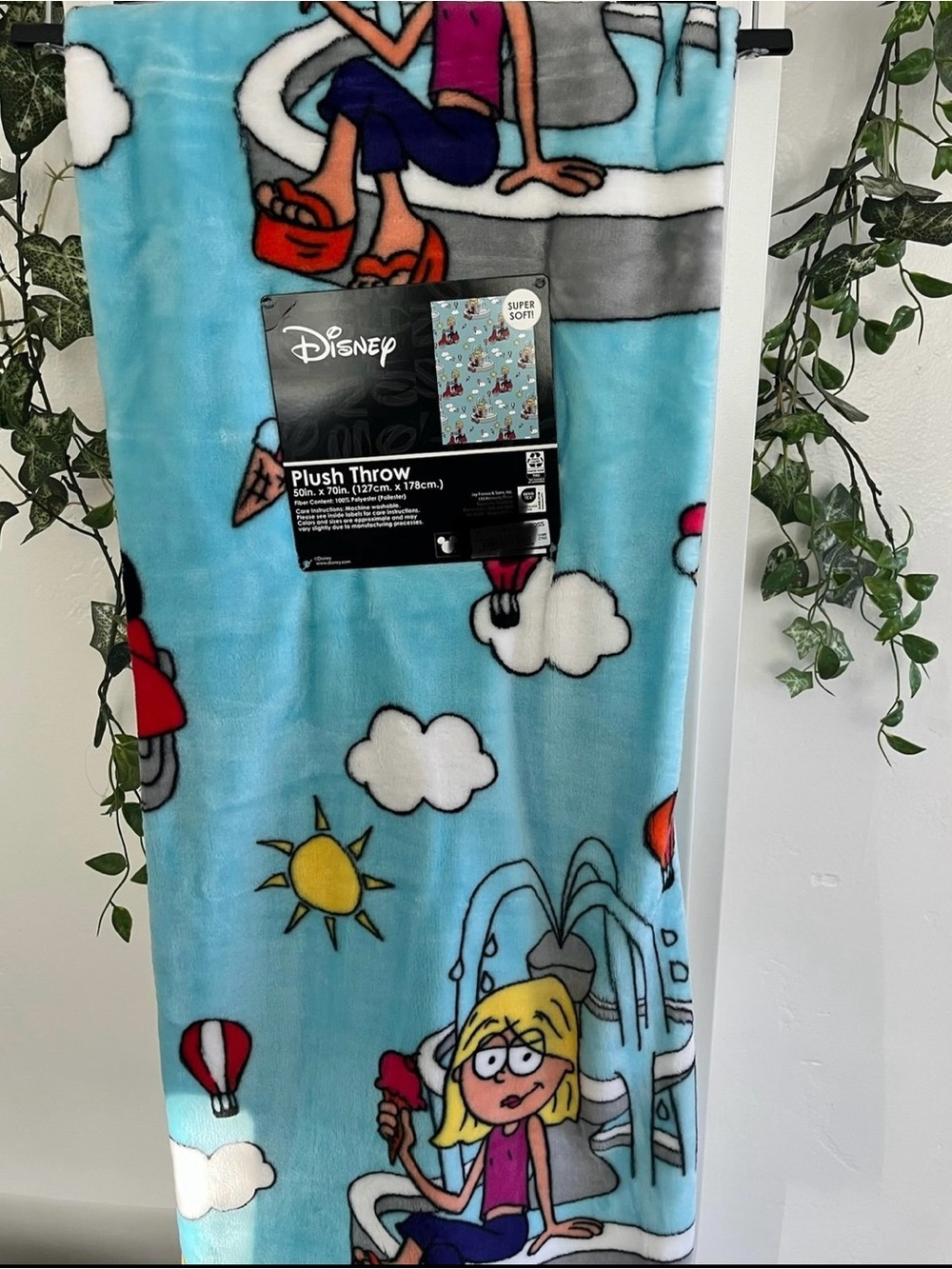 Lizzie McGuire Blue Plush Throw Blanket